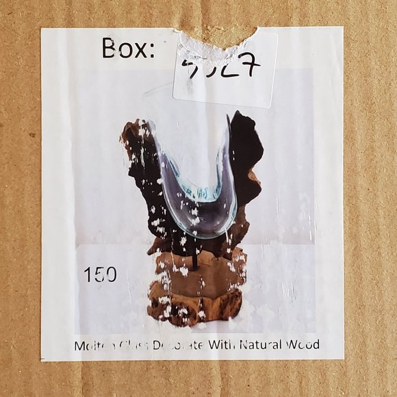 Molten Glass Decorate Vase with Natural Wood - Picture 13 of 13